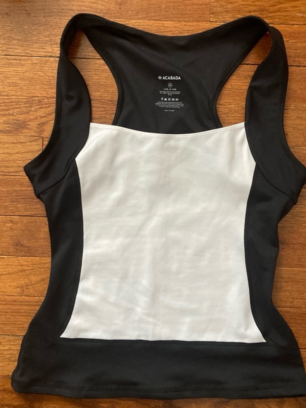 Acabada Black & White Racerback Performance Tank